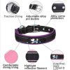 Pet dog collar; diving cloth reflective nylon collar; medium and large dog collar - Black ribbon: purple - M 2.5*(38-48)CM