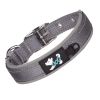 Pet dog collar; diving cloth reflective nylon collar; medium and large dog collar - Color ribbon: grey - L 2.5*(48-58)CM