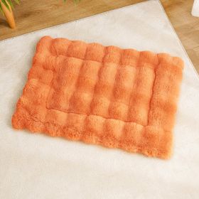 Winter Warm Cat Mat, Sleeping Plush Pet Mat (Option: Warm orange-M)