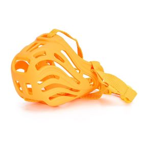 Pet Comfortable Dog Silicone Mouth Cover Mask (Option: Yellow-No3)