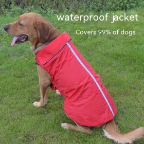 Dog Clothes Outdoor Shell Jacket Waterproof Raincoat (Option: L-Red)