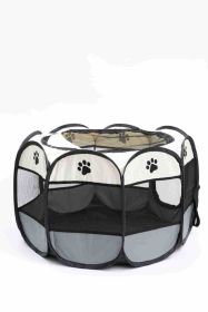 Octagonal Cage Fence Pet Cloth Tent Easy Storage Cat Nest (Option: Gray-M Code)