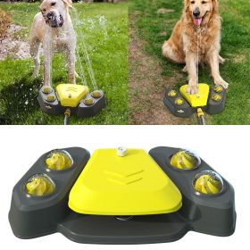 Dog Sprinkler Outdoor Canine Water Fountain Easy Paw Activated 2 Aqua Outlet Modes Hose Dispenser for Big and Small Dogs (Color: yellow)