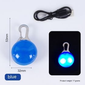 Pet Supplies Rechargeable LED Night Travel Anti-lost Warning Light Pendant (Option: Blue Light-Blister Packaging)