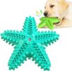 Dog Chew Toys, Natural Rubber Starfish-Shaped Dog Toys, Interactive Treats, Squeaky Dog Toothbrush Cleaner Teething Toys, Outdoor Puzzle Training Toy