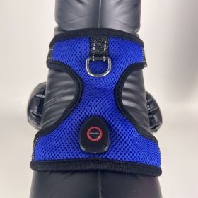 LED Luminous Pet Harness USB Charging (Option: Blue-L)