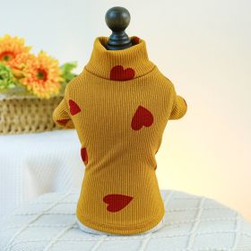 Pet Indoor And Outdoor Dog Cat Clothes Bottoming Shirt (Option: Turmeric-M)