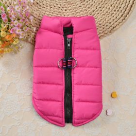 Autumn And Winter Zipper Vest Warm Pet Clothes (Option: Rose Red-XL)