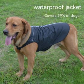 Dog Clothes Outdoor Shell Jacket Waterproof Raincoat (Option: 5XL-Black)