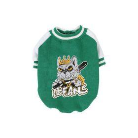 Fleece-lined Warm Baseball Shirt Pet Clothes (Option: Green-M)