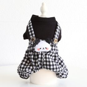 Lesser Panda Star Grid Pet Dog Clothes (Option: Black-M)