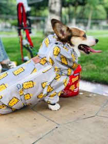 Short Leg Captain Golden Retriever Corgi Fully Wrapped Waterproof Raincoat Four-legged Dog Clothes (Option: Biscuits-6L)